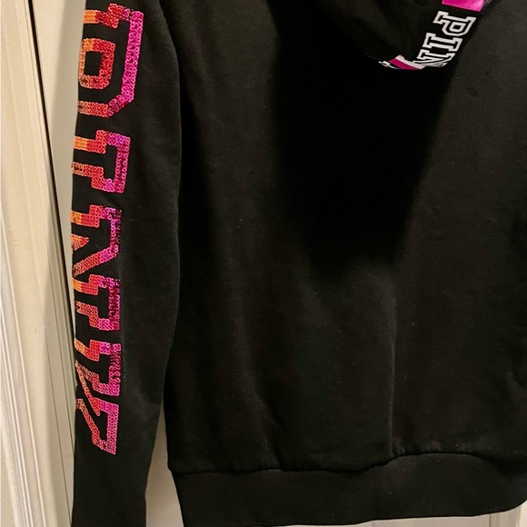 Pink VS sweatshirt with holographic glittery sequins and hoodie - Picture 14 of 16